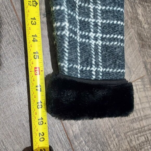 Coat Hooded Jacket Plush Lined Charcoal Plaid Small Ike Behar - Picture 12 of 16